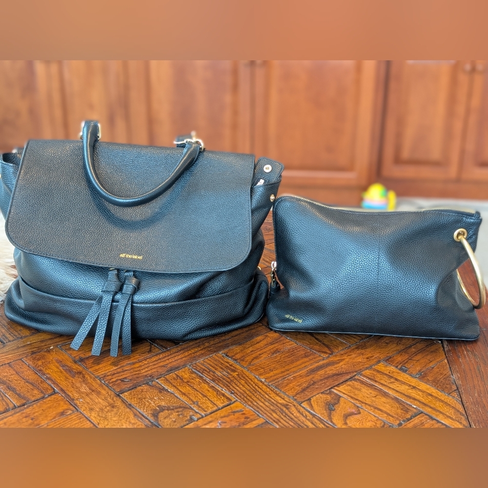 Alf The Label Pebbled Leather Ari Backpack/ Bag Set